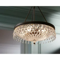 Macey 20 1/4" Wide Traditional Bronze Finish Crystal Chandelier