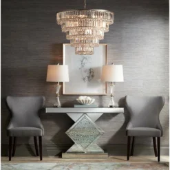 Magnificence 24 1/2"W Satin Nickel And Crystal LED 15-Light Chandelier