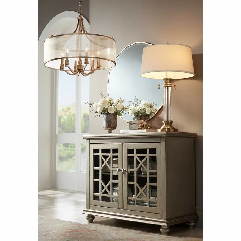 Possini Euro Sydney 25" Wide Warm Antique Gold Pendant Light 3 Possini Euro Sydney 25" Wide Warm Antique Gold Pendant Light