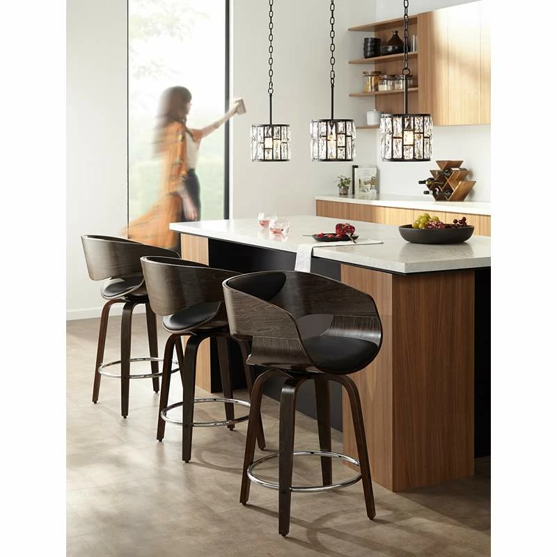 Sofie 8 1/2" Wide Black And Crystal Mini Pendant Light 3 Sofie 8 1/2" Wide Black And Crystal Mini Pendant Light