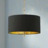 20" Wide Warm Gold Pendant Light With Black Shade -Outlet The Radiantix Store 20 inch wide warm gold pendant light with black shade 42e61cropped