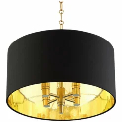 20" Wide Warm Gold Pendant Light With Black Shade -Outlet The Radiantix Store 20 inch wide warm gold pendant light with black shade 42e61views1