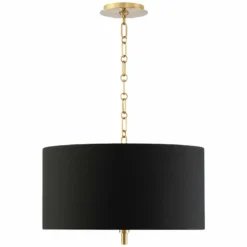 20" Wide Warm Gold Pendant Light With Black Shade -Outlet The Radiantix Store 20 inch wide warm gold pendant light with black shade 42e61views3