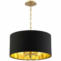 20" Wide Warm Gold Pendant Light With Black Shade -Outlet The Radiantix Store 20 inch wide warm gold pendant light with black shade 42e61views4