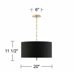 20" Wide Warm Gold Pendant Light With Black Shade -Outlet The Radiantix Store 20 inch wide warm gold pendant light with black shade 42e61views5