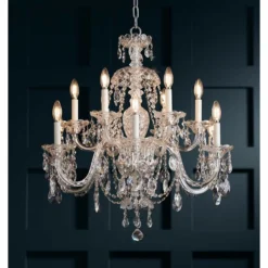 Schonbek Sterling 29" Wide Heritage Crystal 12-Light Chandelier