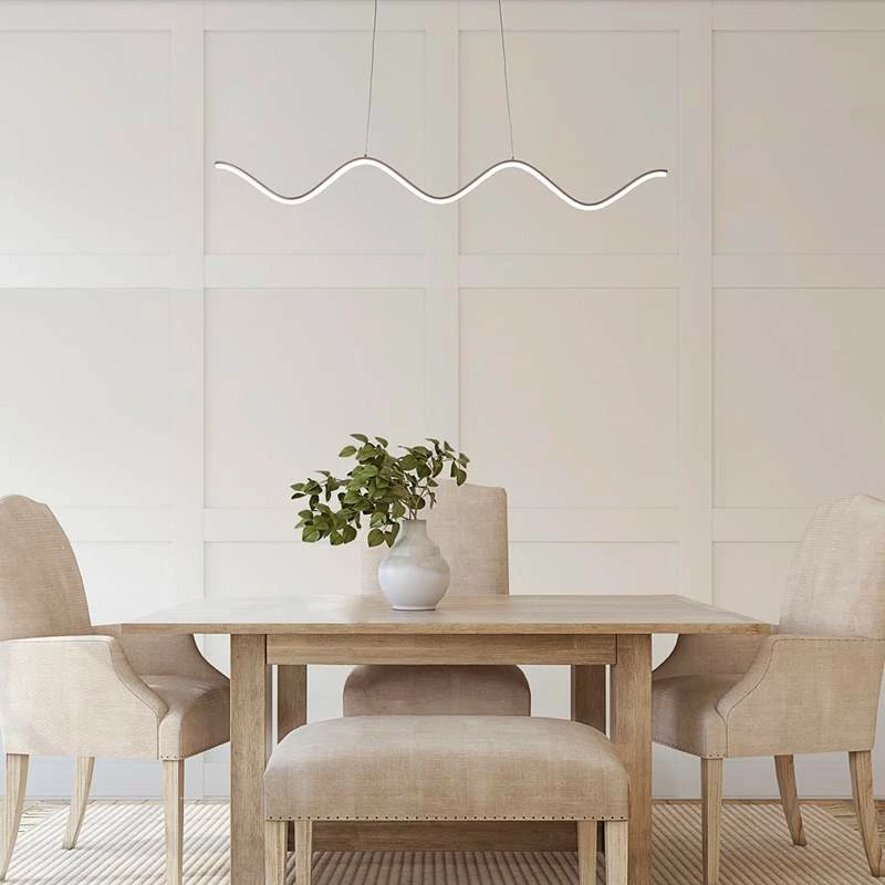DweLED Morae 44" Wide Nickel Modern Wave Linear Pendant 3 DweLED Morae 44" Wide Nickel Modern Wave Linear Pendant