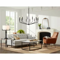 Milanese 37 1/2" Wide Black Candelabra 12-Light Chandelier