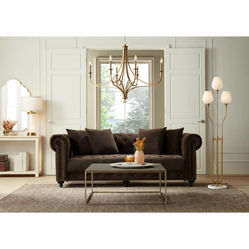 Covent Park 40" Wide Brushed Honey Gold 6-Light Candelabra Chandelier 3 Covent Park 40" Wide Brushed Honey Gold 6-Light Candelabra Chandelier