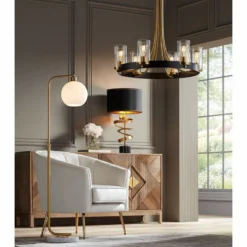 Stiffel Ferrers 26" Wide Dark Bronze And Gold 6-Light Chandelier