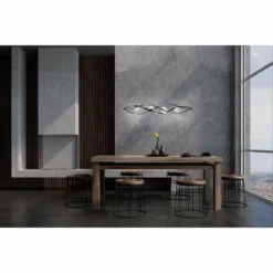 Schonbek Slipstream 56.3" 4-Light Modern LED Crystal Linear Pendant