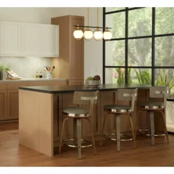 Possini Euro Carlyn 33" Brass And Black 4-Light LED Island Pendant