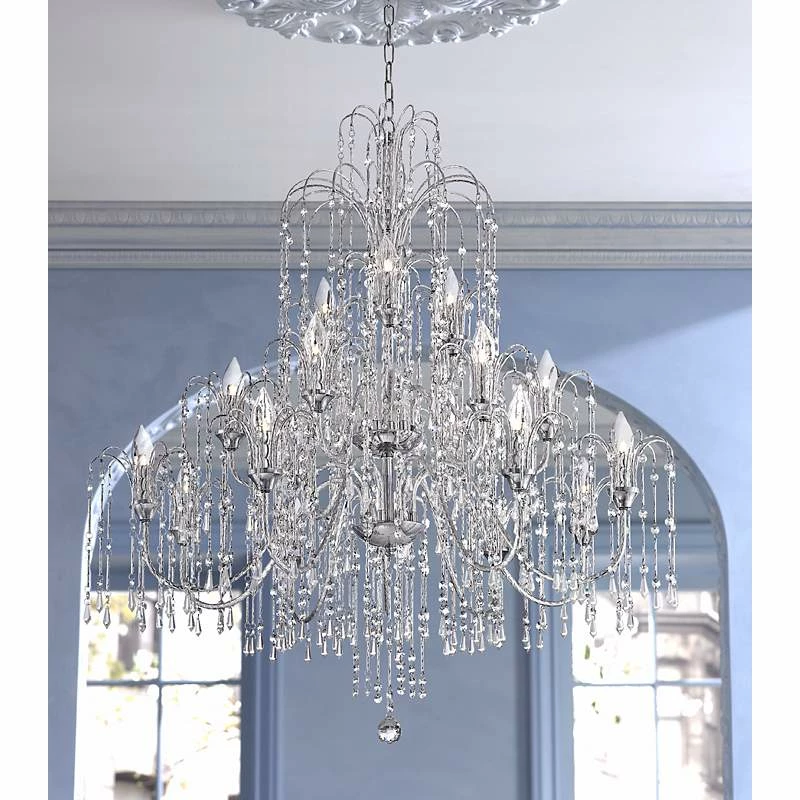 Crystal Rain 37" Wide 18-Light Crystal Chandelier 3 Crystal Rain 37" Wide 18-Light Crystal Chandelier