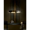 Hubbardton Forge Aura Pendant 28.9" Dark Smoke Glass Ring Pendant
