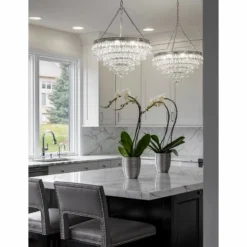 Calypso 24" Wide Polished Chrome And Crystal Chandelier