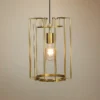 Access Lighting Wired 9" Wide Gold Open Cage LED Mini Pendant