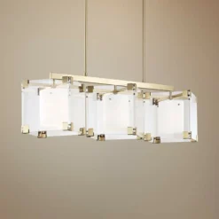 Achilles 53 3/4" Wide Brass Kitchen Island Light Pendant
