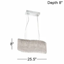 Adali Curve 25 1/2" Wide Clear Crystal Pendant Chandelier -Outlet The Radiantix Store adali curve 25 and one half inch wide clear crystal pendant chandelier y2425views5