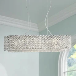Adali Curve 32" Wide Clear Crystal Linear Chandelier
