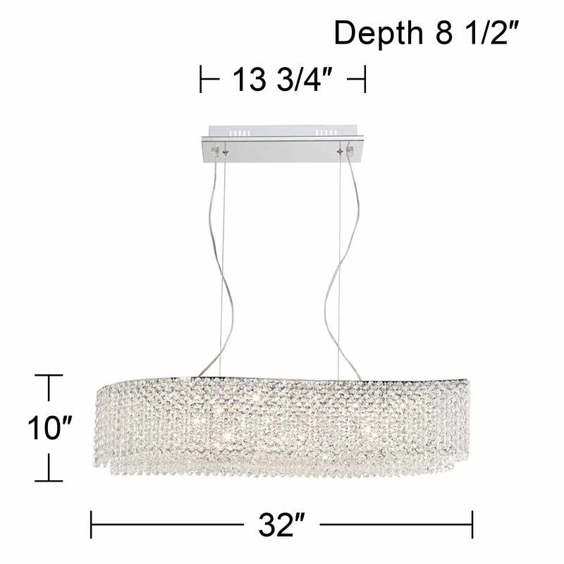 Adali Curve 32" Wide Clear Crystal Linear Chandelier 9 Adali Curve 32" Wide Clear Crystal Linear Chandelier - Image 7