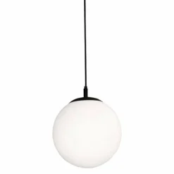 AFX Loretto 11.8" Wide Black And White Modern Orb Pendant