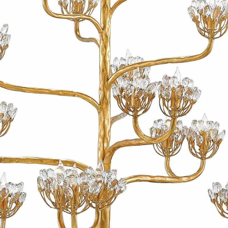 Agavé Americana 42" Wide 22-Light Dark Gold Leaf Chandelier 6 Agavé Americana 42" Wide 22-Light Dark Gold Leaf Chandelier - Image 4