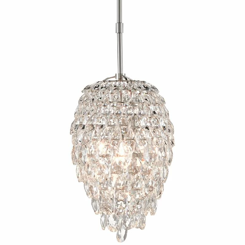 Aisling 10" Wide Polished Nickel And Crystal Mini Pendant 4 Aisling 10" Wide Polished Nickel And Crystal Mini Pendant - Image 2