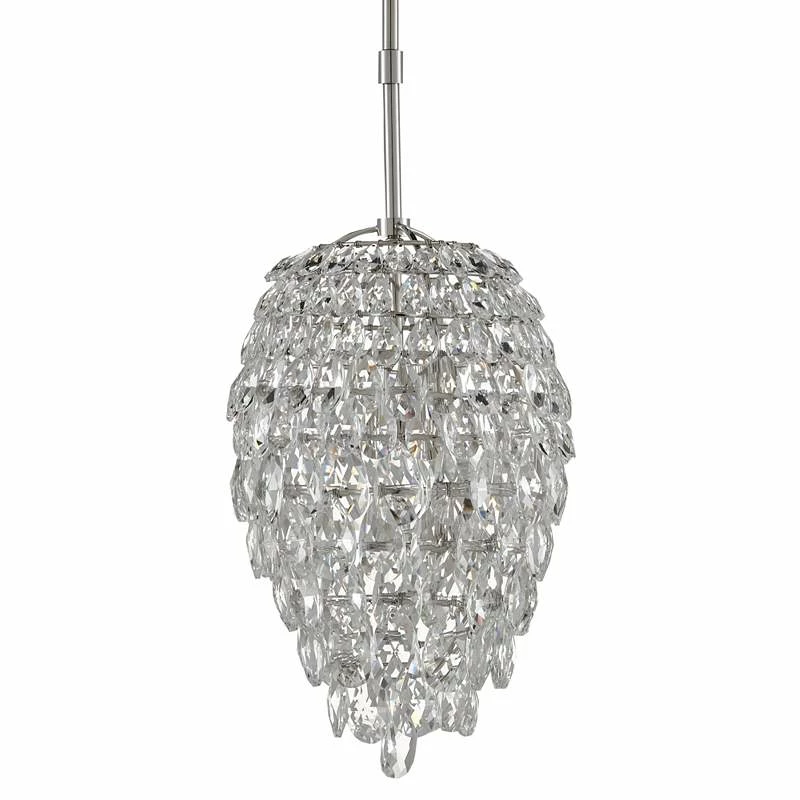 Aisling 10" Wide Polished Nickel And Crystal Mini Pendant 5 Aisling 10" Wide Polished Nickel And Crystal Mini Pendant - Image 3