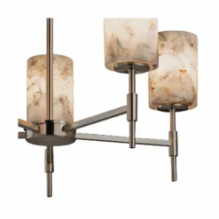 Alabaster Rocks!™ Union 24" Wide Nickel 5-Light Chandelier -Outlet The Radiantix Store alabaster rocks union 24 inch wide nickel 5 light chandelier 53v49views1