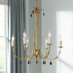 Alexis 23" Wide Antique Brass Metal 6-Light Chandelier