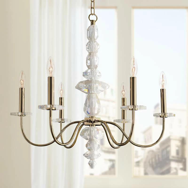 Allegri Bolivar 24" Wide Champagne Gold 6-Light Chandelier 3 Allegri Bolivar 24" Wide Champagne Gold 6-Light Chandelier
