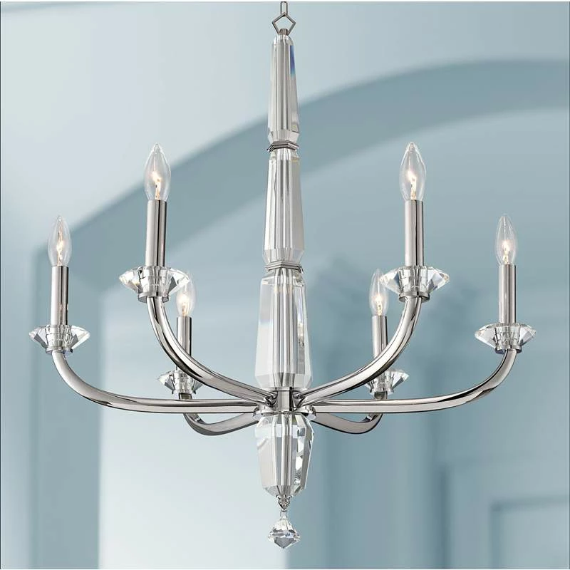 Allegri Palermo 31" Wide Chrome 6-Light Chandelier 3 Allegri Palermo 31" Wide Chrome 6-Light Chandelier