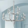 Allegri Palermo 40" Wide Chrome 15-Light Chandelier -Outlet The Radiantix Store allegri palermo 40 inch wide chrome 15 light chandelier 22w60cropped