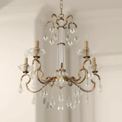 Allegri Valencia 26" Wide Champagne Gold 5-Light Chandelier