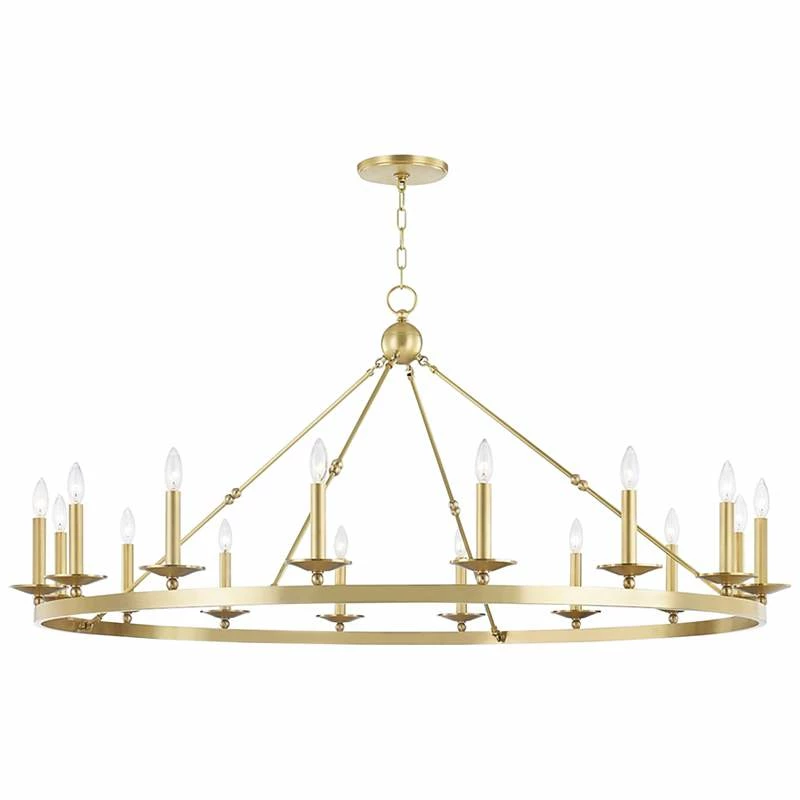 Allendale 58" Wide Aged Brass 16-Light Round Chandelier 4 Allendale 58" Wide Aged Brass 16-Light Round Chandelier - Image 2