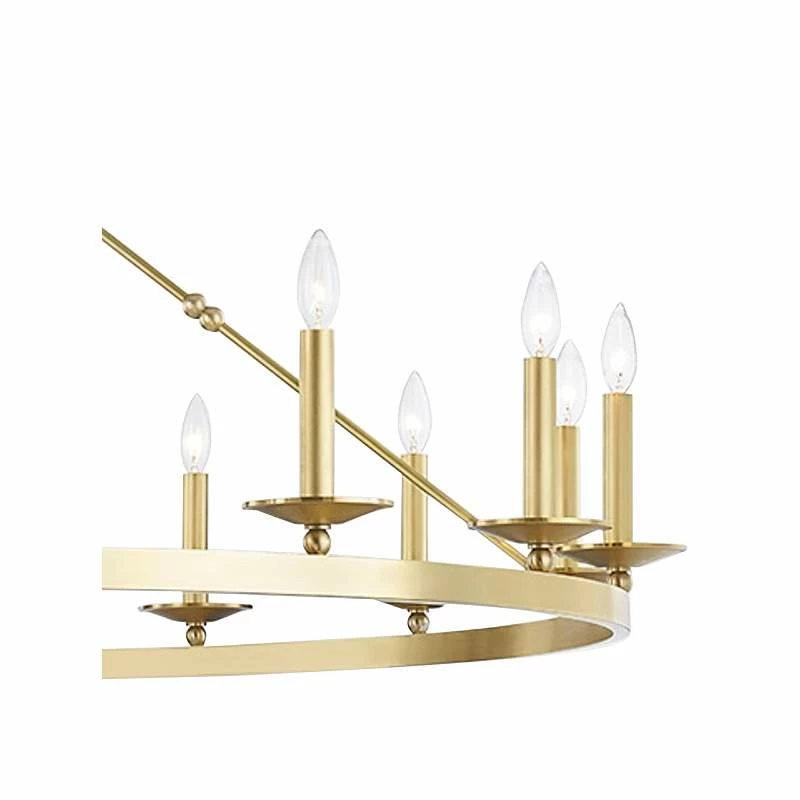 Allendale 58" Wide Aged Brass 16-Light Round Chandelier 5 Allendale 58" Wide Aged Brass 16-Light Round Chandelier - Image 3