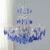 Alpine 26" Wide Chrome And Blue Crystal Chandelier -Outlet The Radiantix Store alpine 26 inch wide chrome and blue crystal chandelier 39p94cropped