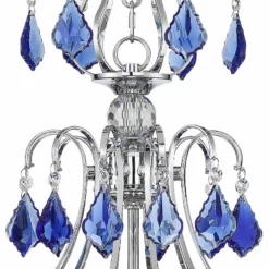 Alpine 26" Wide Chrome And Blue Crystal Chandelier -Outlet The Radiantix Store alpine 26 inch wide chrome and blue crystal chandelier 39p94views2