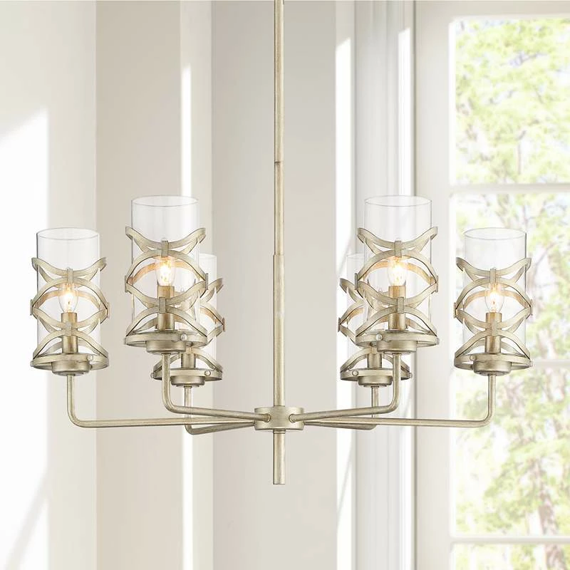 Ambert 31" Wide Brushed Nickel 6-Light Chandelier 3 Ambert 31" Wide Brushed Nickel 6-Light Chandelier