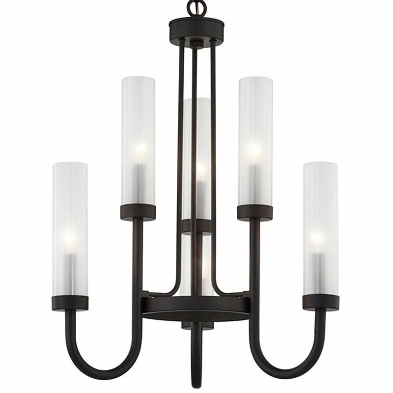 Anchor 22 1/2" Wide Matte Black 6-Light Chandelier 5 Anchor 22 1/2" Wide Matte Black 6-Light Chandelier - Image 3