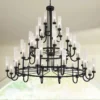 Anchor 60 1/2" Wide Matte Black 48-Light Chandelier -Outlet The Radiantix Store anchor 60 and one half inch wide matte black 48 light chandelier 863h1cropped