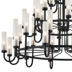 Anchor 60 1/2" Wide Matte Black 48-Light Chandelier 8 Anchor 60 1/2" Wide Matte Black 48-Light Chandelier -Outlet The Radiantix Store anchor 60 and one half inch wide matte black 48 light chandelier 863h1views1