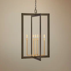 Anders 22" Wide Metallic Matte Bronze 5-Light Foyer Pendant
