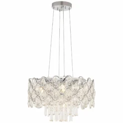 Angotti 9-Light 19" Round Modern Luxe Crystal Chandelier -Outlet The Radiantix Store angotti 9 light 19 inch round modern luxe crystal chandelier 6g983