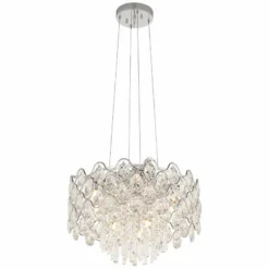 Angotti 9-Light 19" Round Modern Luxe Crystal Chandelier -Outlet The Radiantix Store angotti 9 light 19 inch round modern luxe crystal chandelier 6g983views4