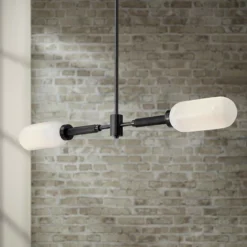 Troy Annex 47 1/2" Wide Anodized Black 2-Light Island Pendant