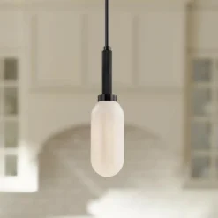 Troy Annex 5" Wide Anodized Black Mini Pendant Light