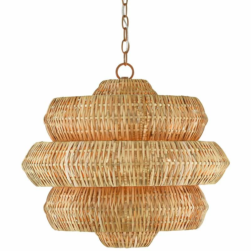 Antibes 22 1/2" Wide Khaki And Natural Rattan Modern Pendant Light 4 Antibes 22 1/2" Wide Khaki And Natural Rattan Modern Pendant Light - Image 2