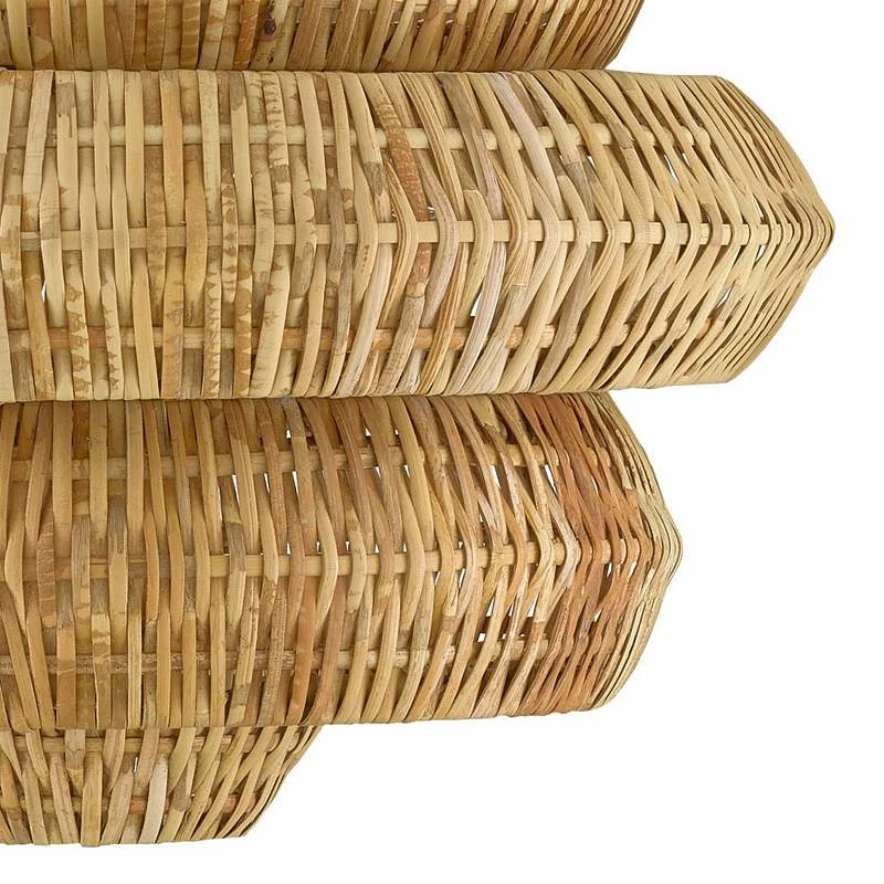 Antibes 22 1/2" Wide Khaki And Natural Rattan Modern Pendant Light 5 Antibes 22 1/2" Wide Khaki And Natural Rattan Modern Pendant Light - Image 3