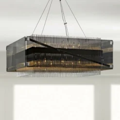 Troy Apollo 34 1/2"W Dark Bronze And Polished Chrome Chandelier